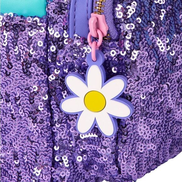 Loungefly Disney Daisy Duck Plush Sequin Mini Backpack - Picture 3 of 7